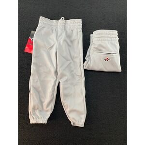 Kids Light Gray Baseball Pants - Athletic Pull-On Pants